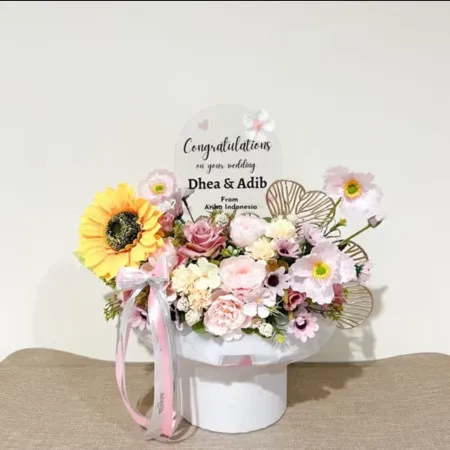 Bloom Box Akrilik Ucapan Wedding Lengkong